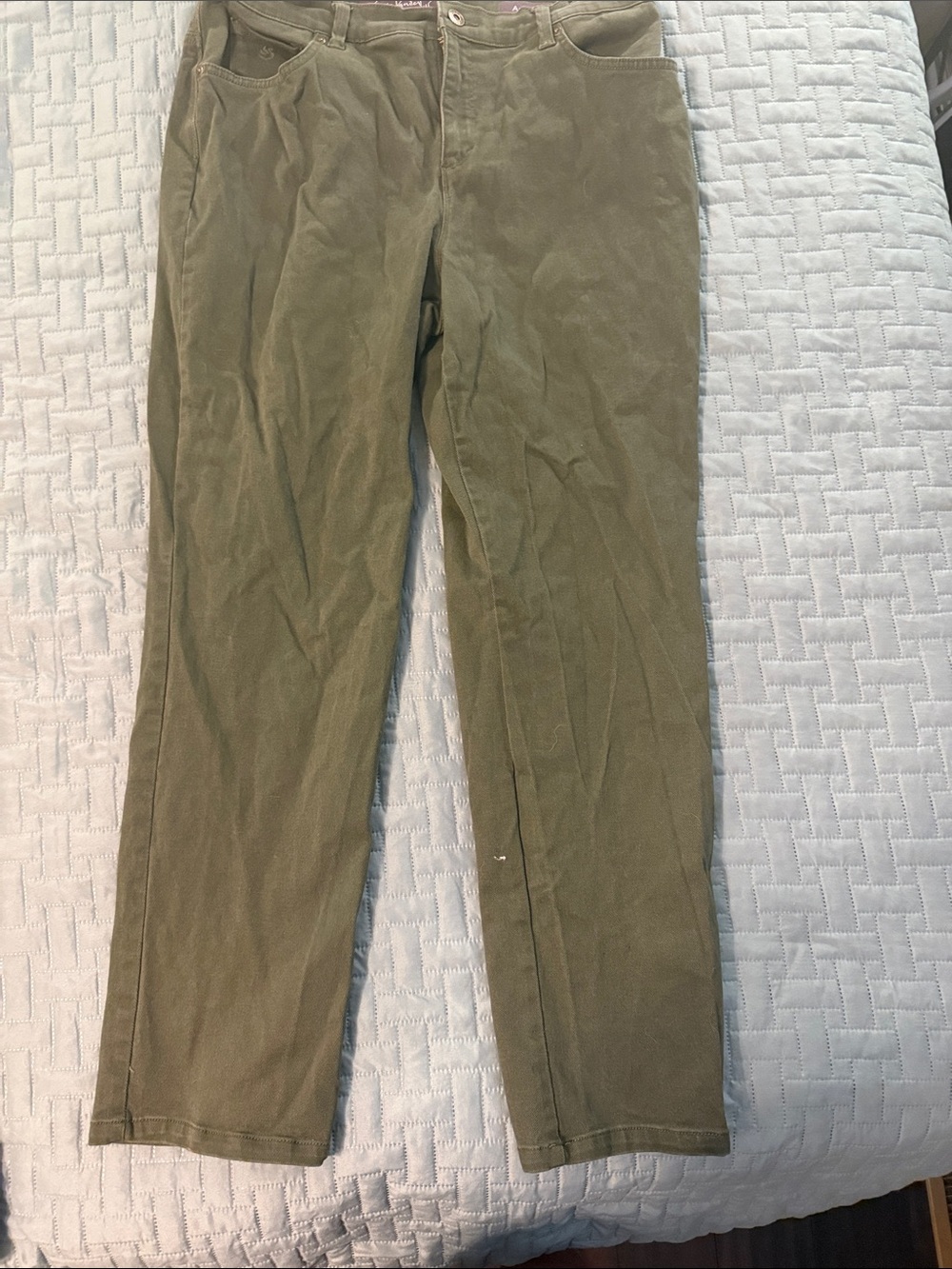 Gloria Vanderbilt Olive Green Straight Leg Jeans